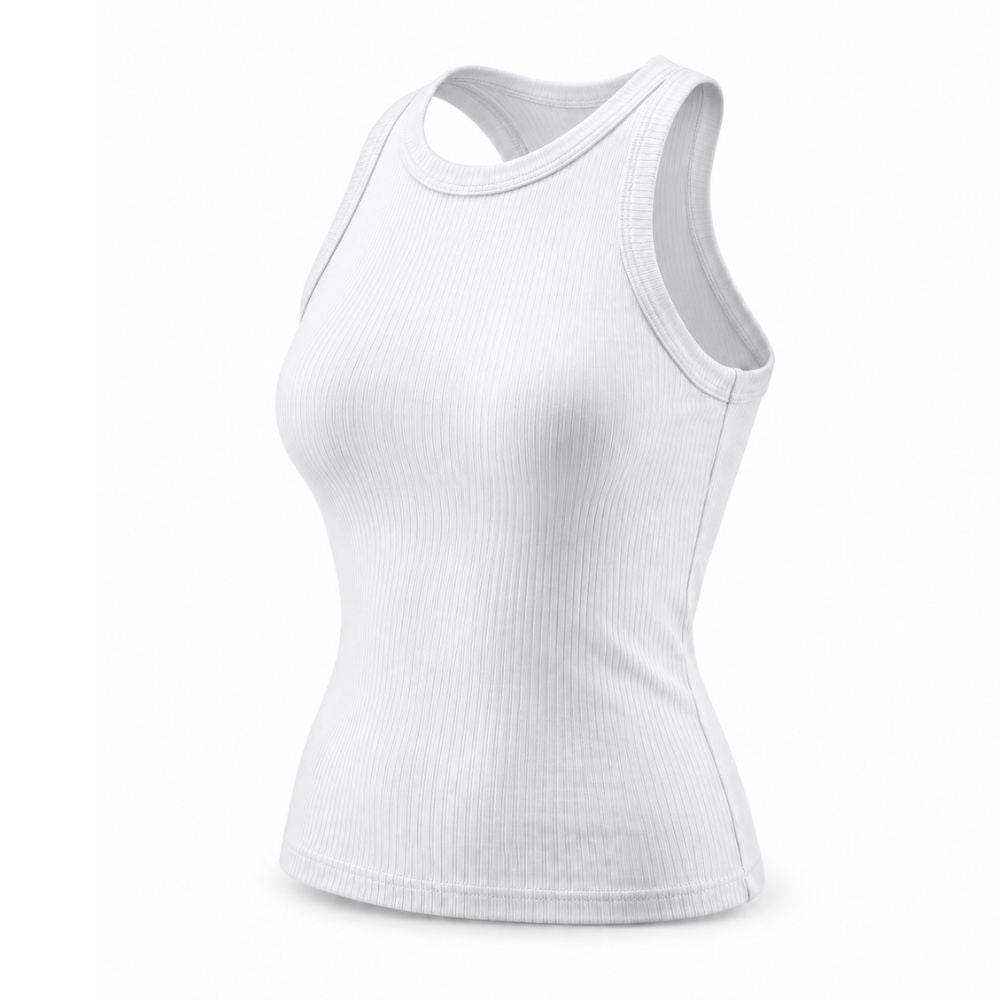 Built-In Bra Ribbed Racerback Tank Top