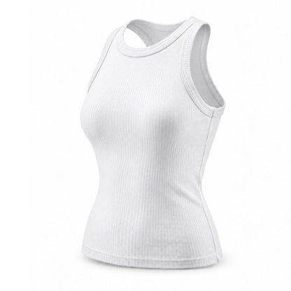 Built-In Bra Ribbed Racerback Tank Top