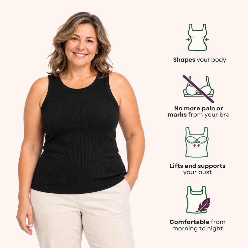 Built-In Bra Ribbed Racerback Tank Top