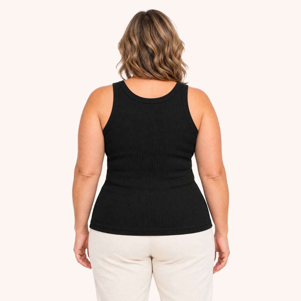 Built-In Bra Ribbed Racerback Tank Top