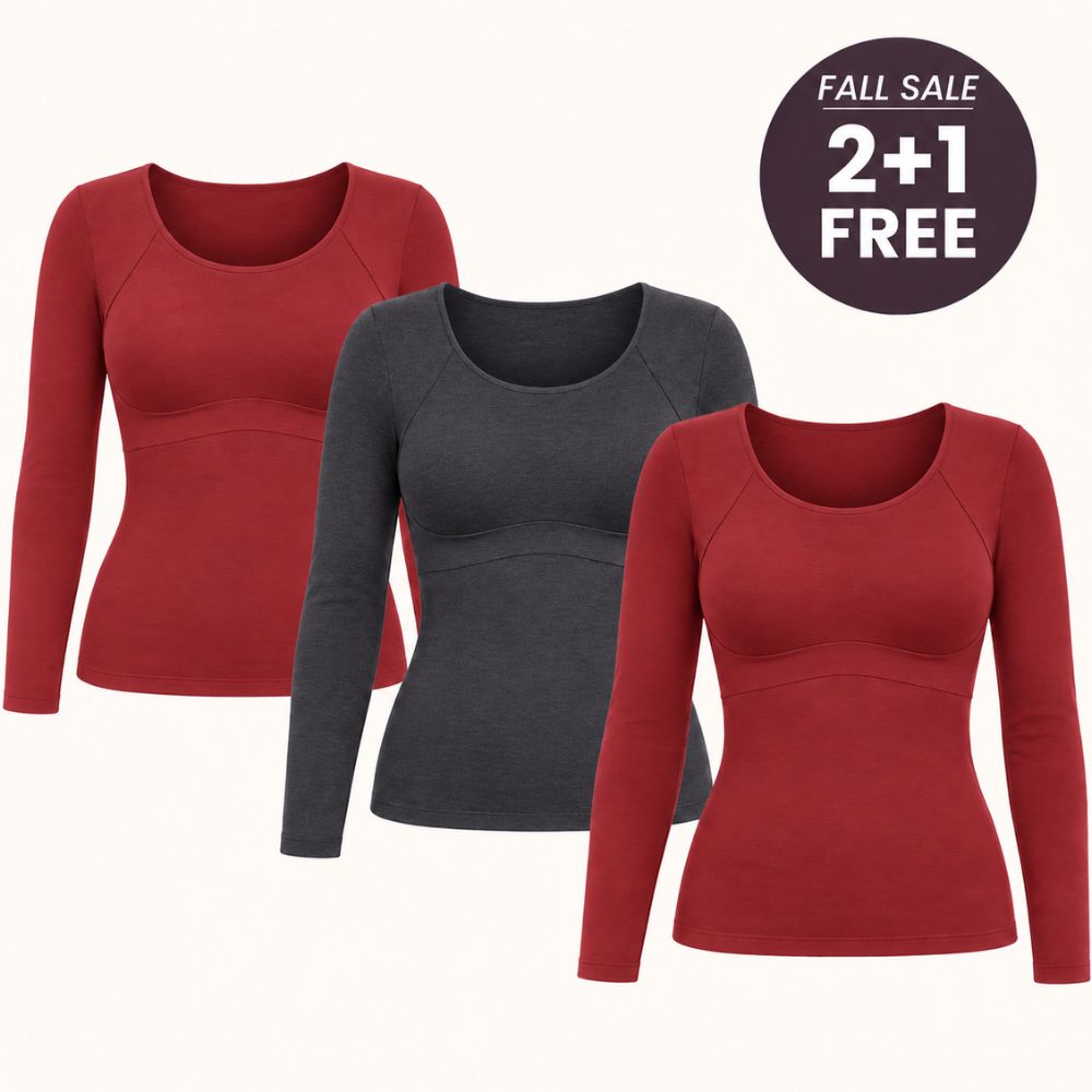 Built-In Bra Long Sleeve Comfort T-Shirt