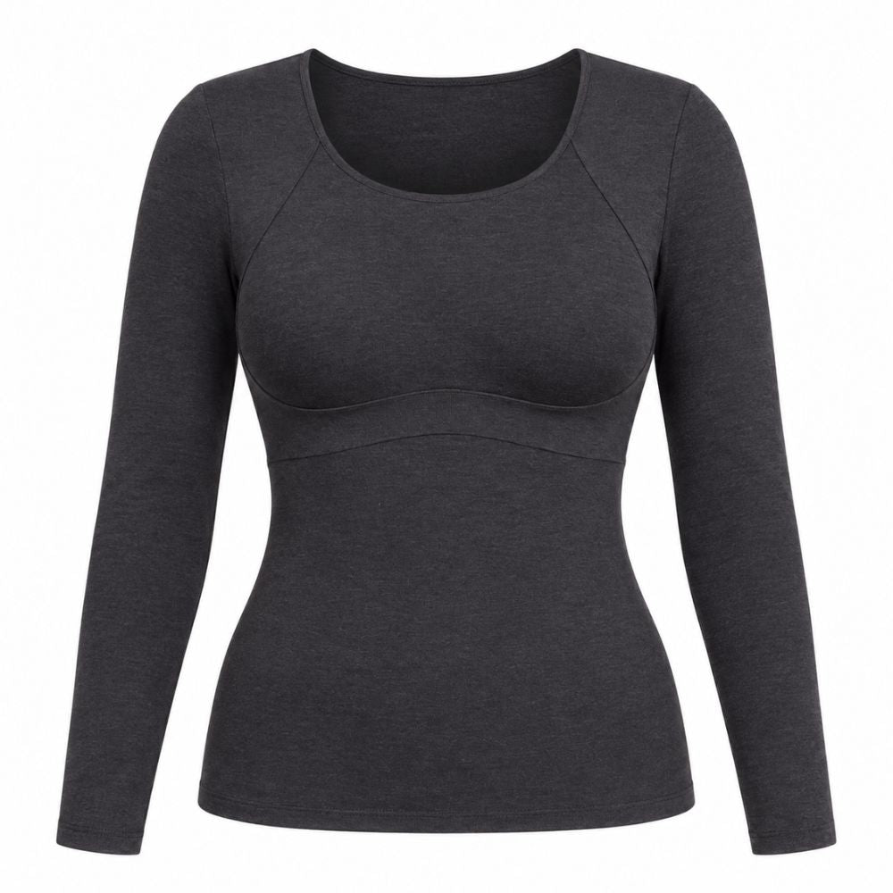 Built-In Bra Long Sleeve Comfort T-Shirt
