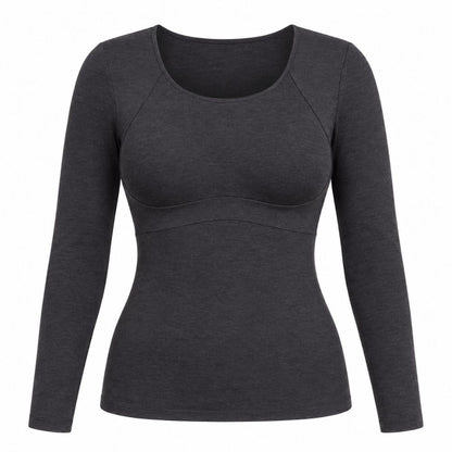 Built-In Bra Long Sleeve Comfort T-Shirt