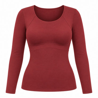 Built-In Bra Long Sleeve Comfort T-Shirt