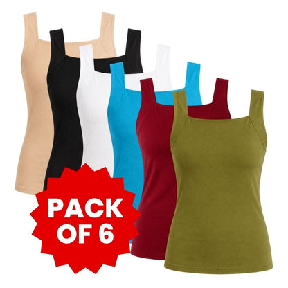 Built-In Bra Tank - Pack of 6