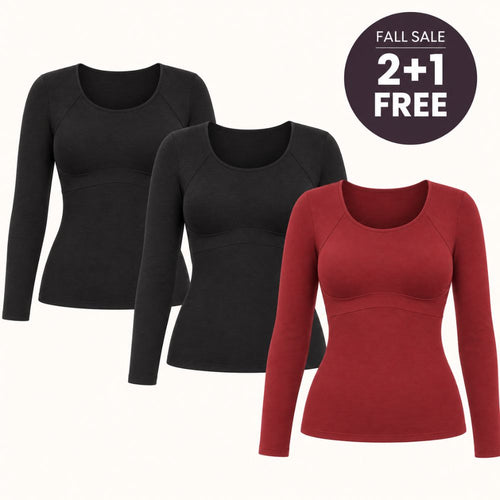 Built-In Bra Long Sleeve Comfort T-Shirt