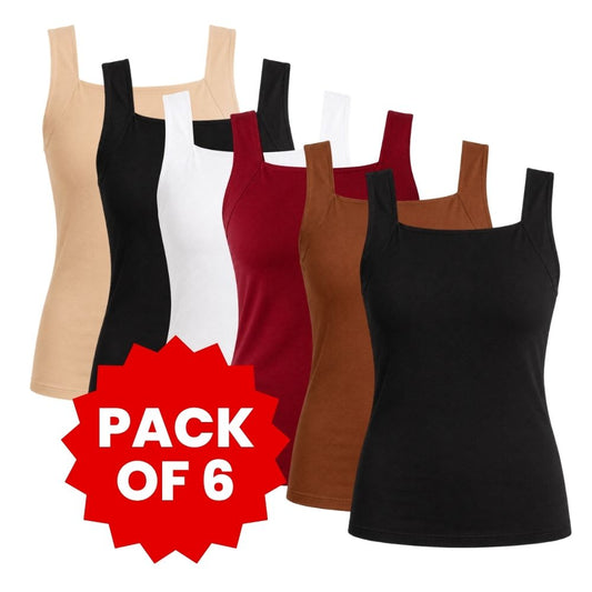 Built-In Bra Tank - Pack of 6