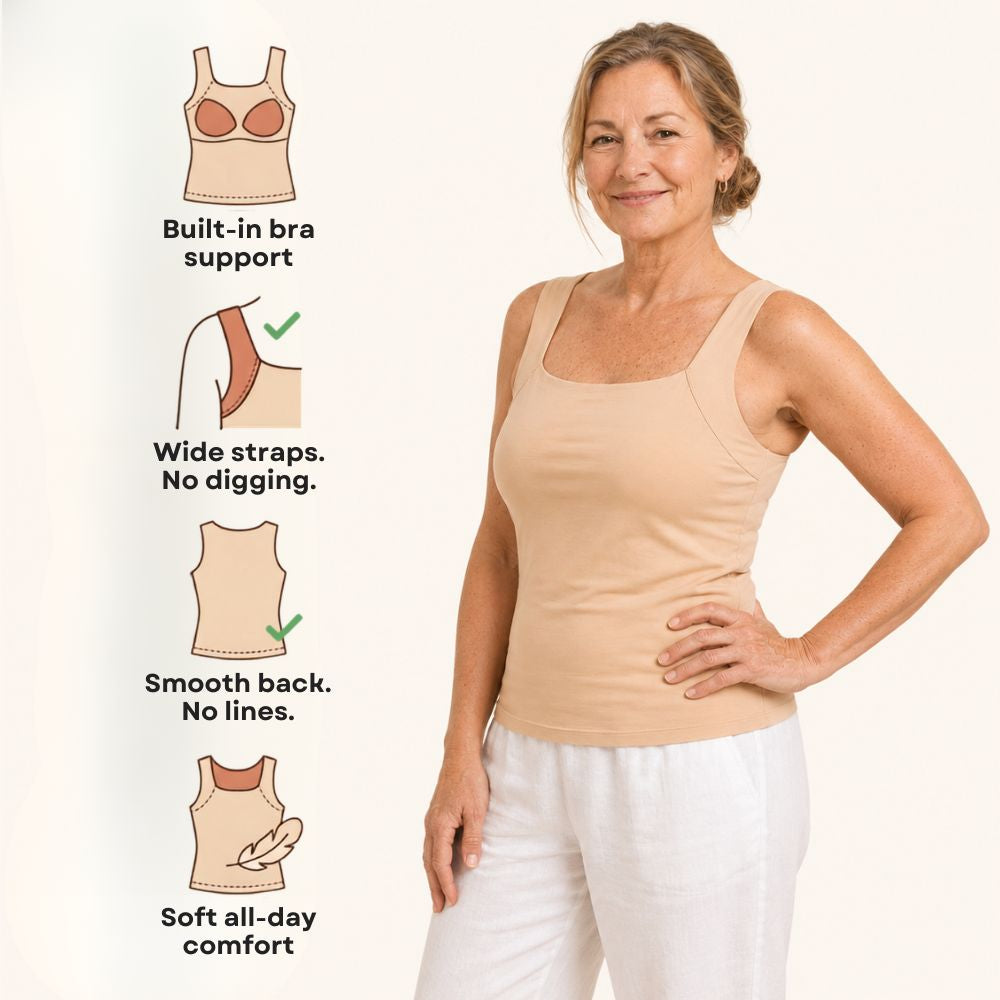 Sculpting Tank Top with Built-In Bra