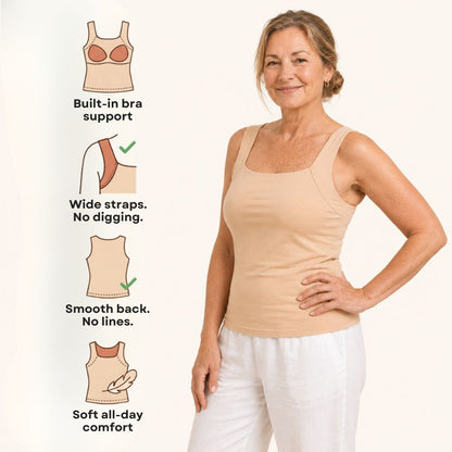Sculpting Tank Top with Built-In Bra
