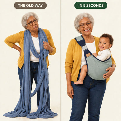 The old way vs. The Nana Sling in 5 seconds