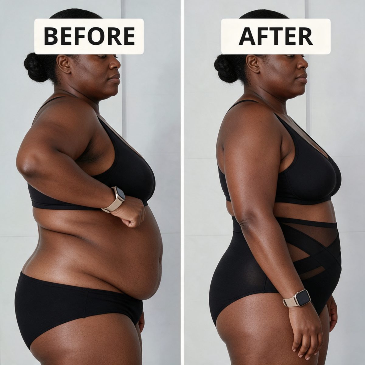 Before and after side view Sculpt Brief